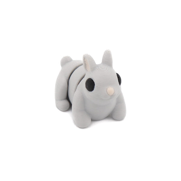 Lapin articulé gris – Fidget sensoriel imprimé en 3D