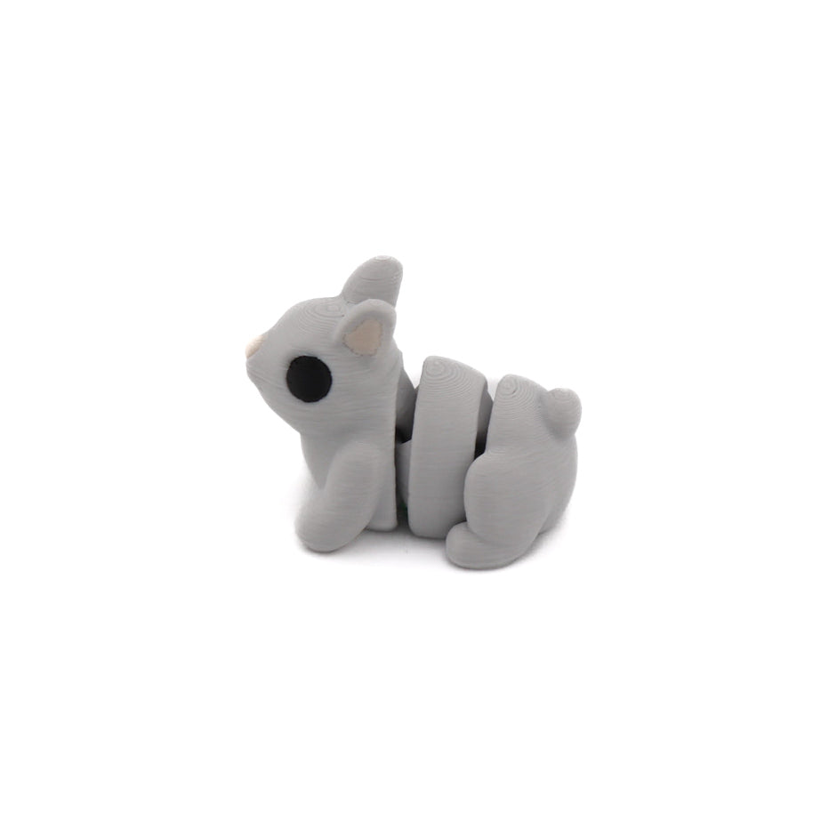 Lapin articulé gris – Fidget sensoriel imprimé en 3D
