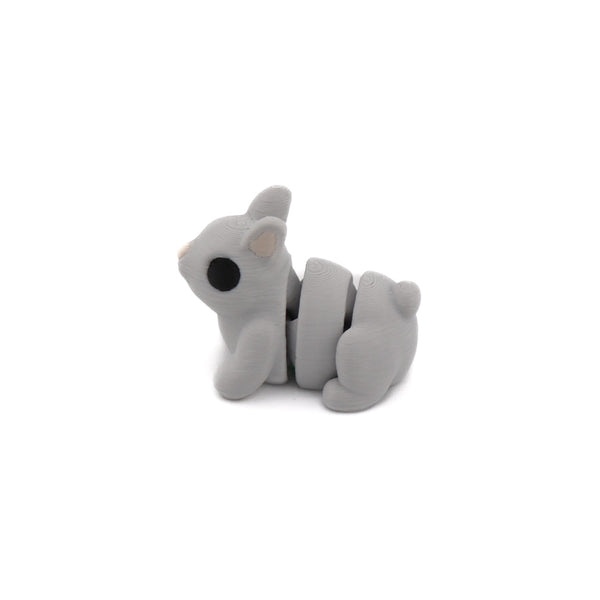 Lapin articulé gris – Fidget sensoriel imprimé en 3D