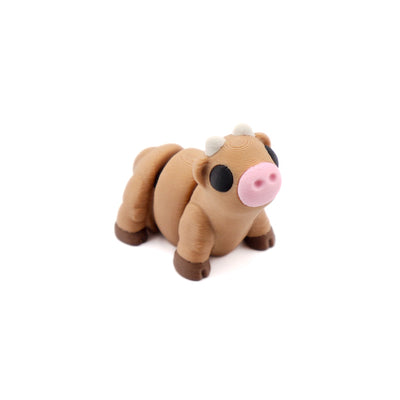 Articulated Brown Cow – 3D-Printed Sensory Fidget
