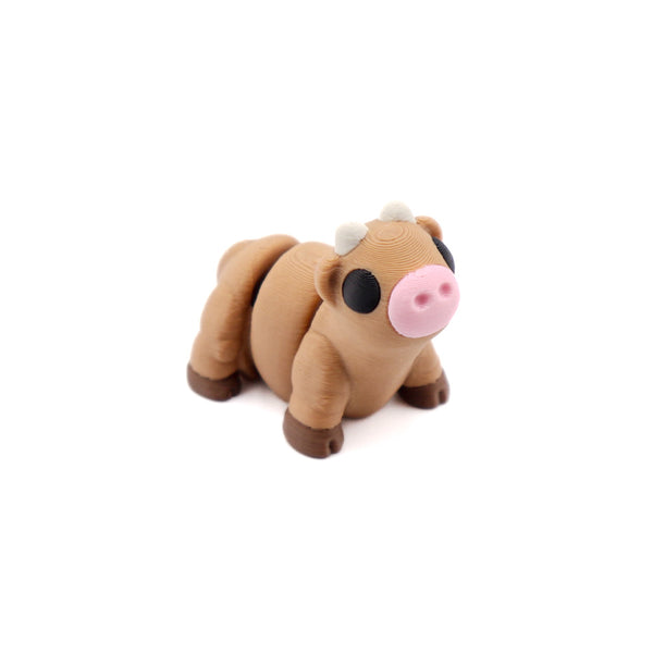 Articulated Brown Cow – 3D-Printed Sensory Fidget