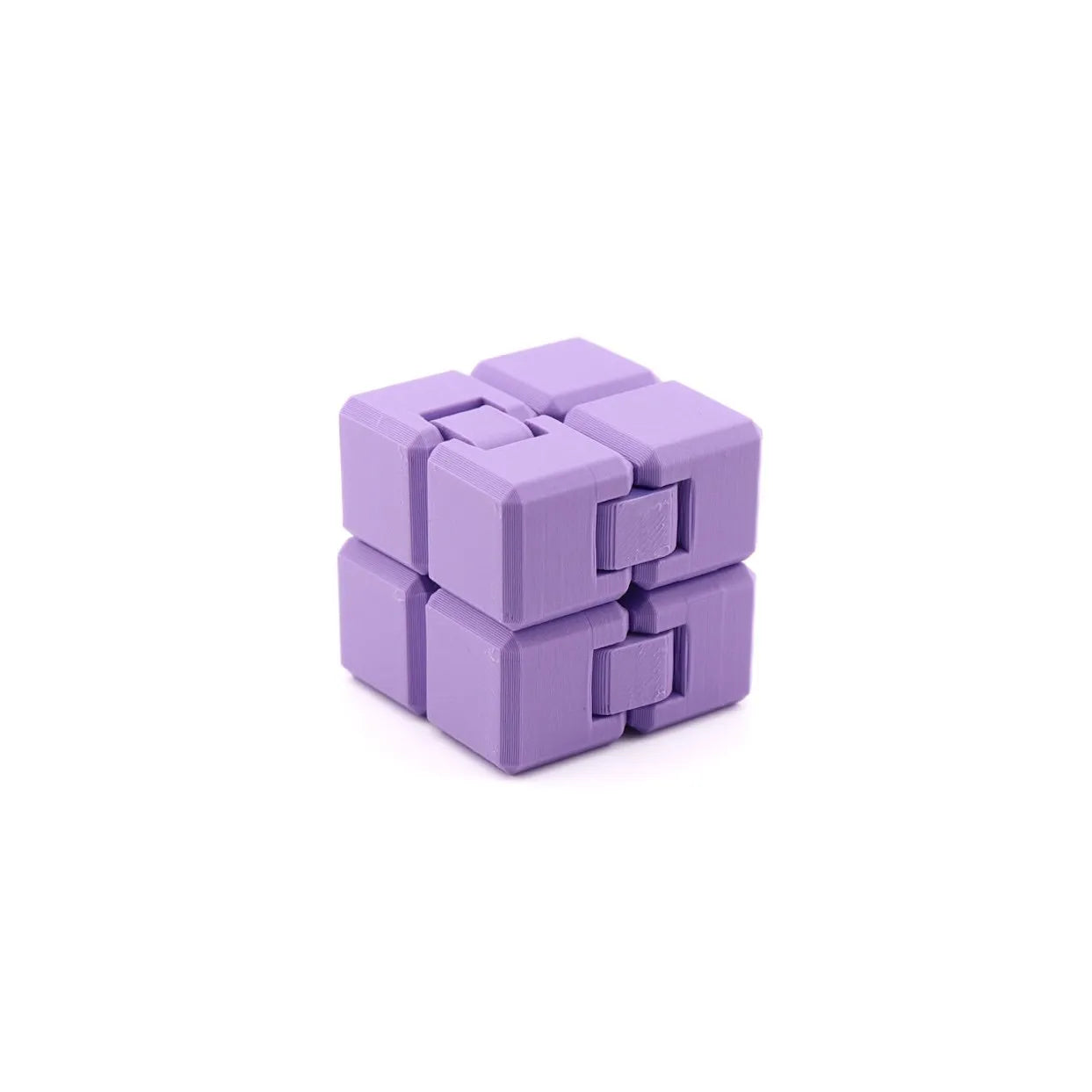 Cube infini violet – Jouet sensoriel imprimé en 3D