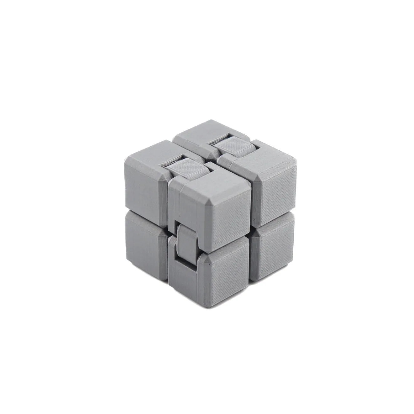 Cube infini argenté – Fidget sensoriel imprimé en 3D Image principale du produit