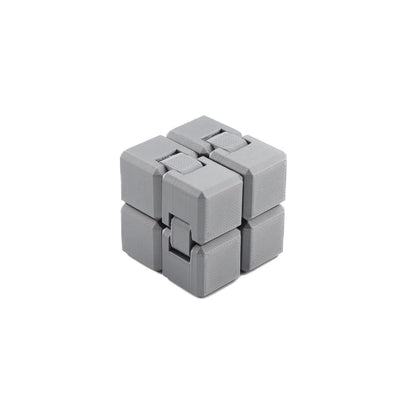 Silver Infinity Cube – 3D-Printed Sensory Fidget