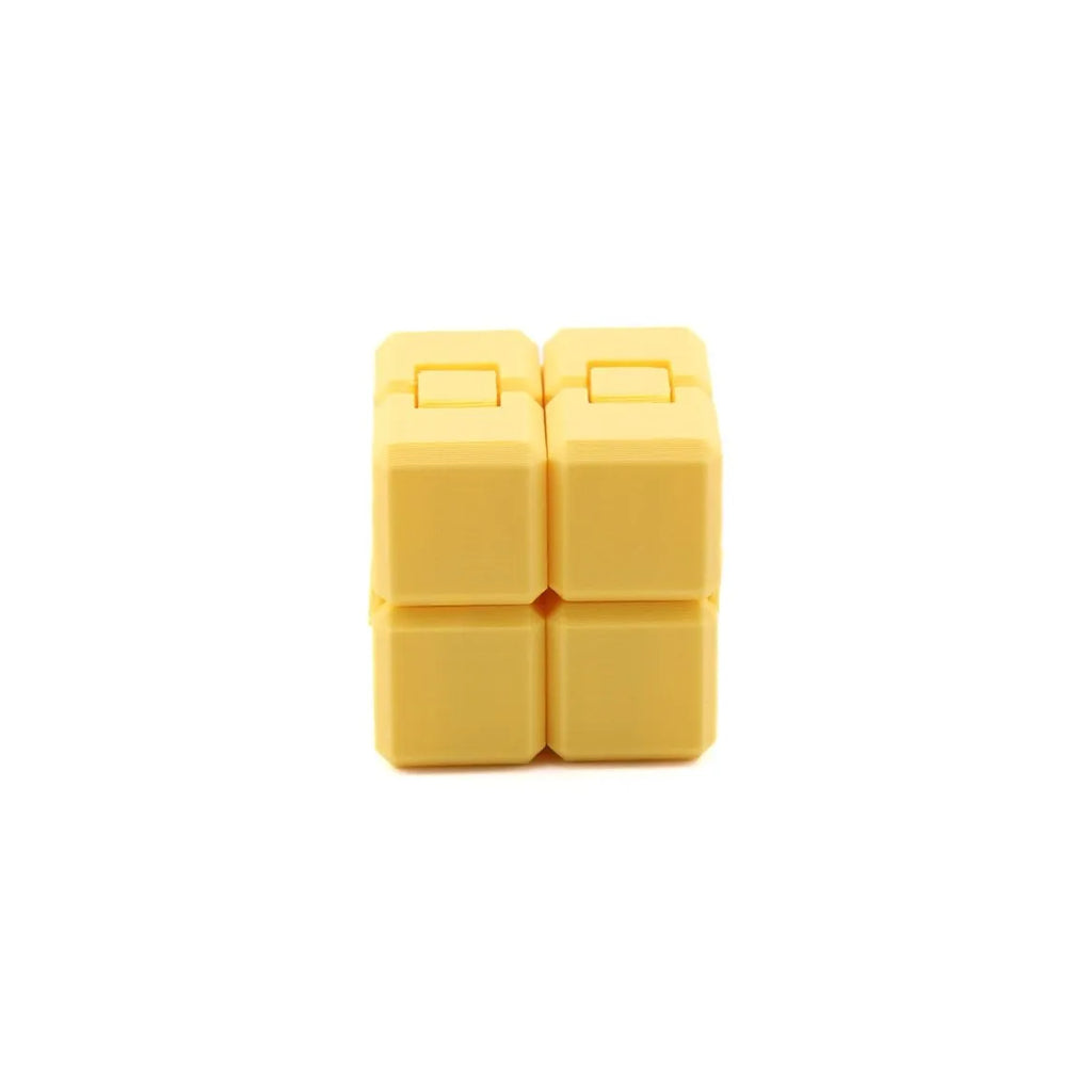 Cube infini jaune – Fidget sensoriel imprimé en 3D